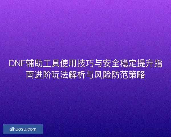 DNF辅助工具使用技巧与安全稳定提升指南进阶玩法解析与风险防范策略